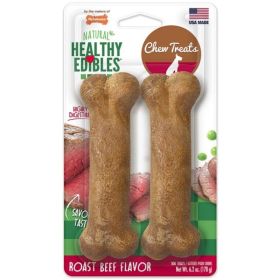 Nylabone Healthy Edibles Wholesome Dog Chews - Roast Beef Flavor - Wolf (2 Pack)